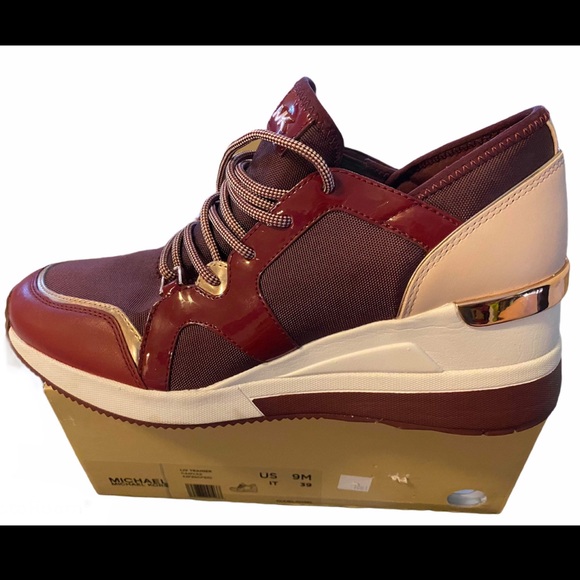 michael kors liv trainer sneakers oxblood